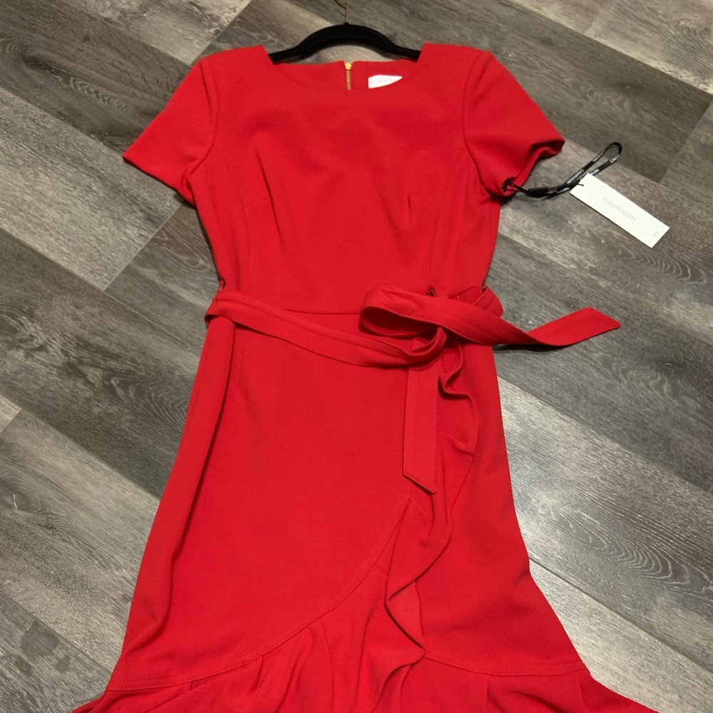 Red Calvin Klein Dress.